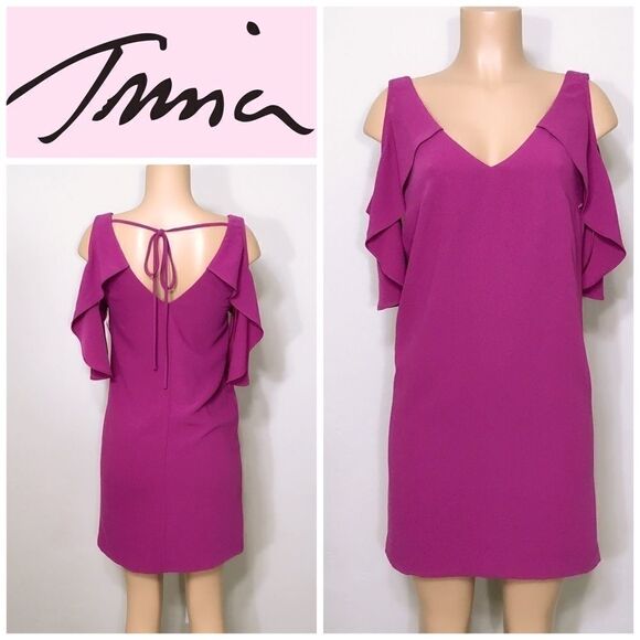 Trina Turk fuchsia cold shoulder sheath dress. NWOT - Picture 1 of 5